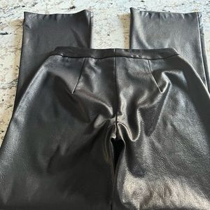 Faux leather women pants